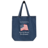 Organic denim tote bag