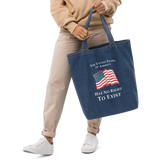 Organic denim tote bag