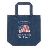 Organic denim tote bag